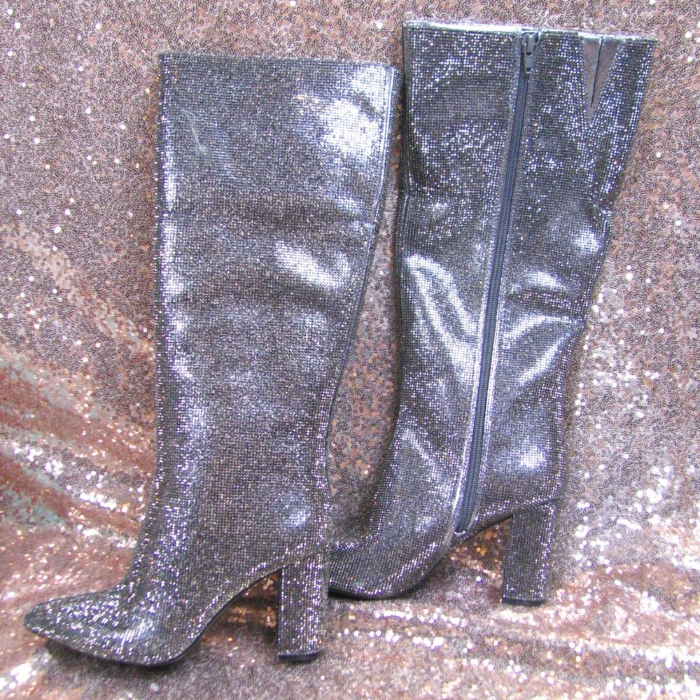 INC sparkly knee high boots 7.5 - Picture 3 of 11